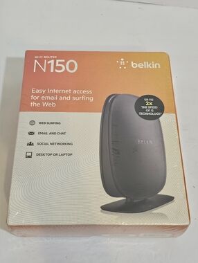 Belkin N150 Wireless Wi-Fi Router 4-Port 2.4GHz Easy Setup Internet